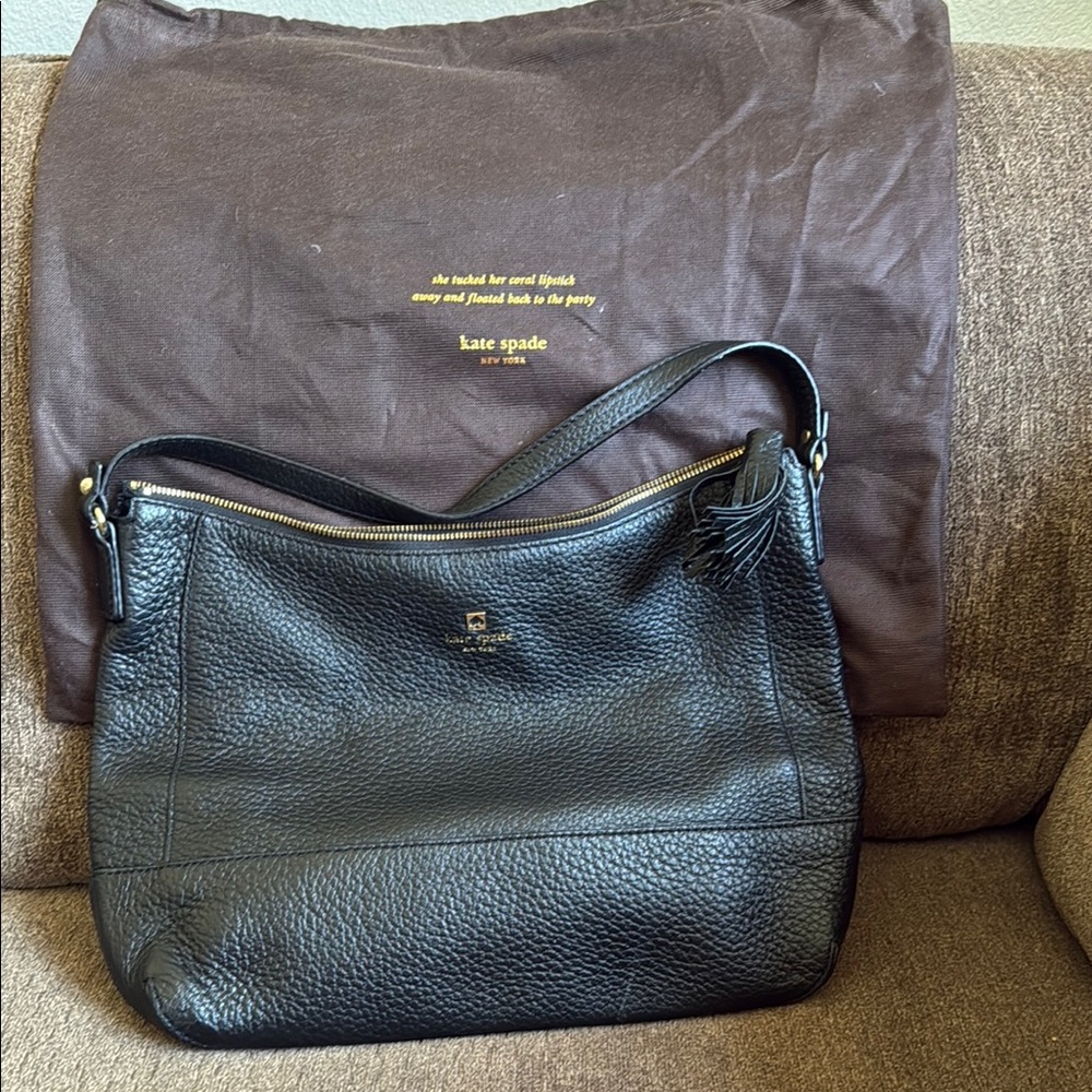 Kate Spade Black Pebbled Leather Shoulder Bag